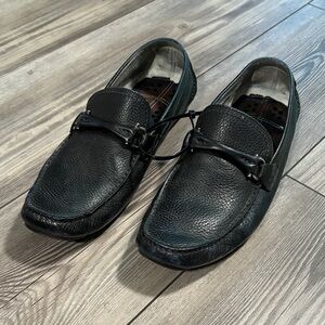 Salvatore Ferragamo Dark Leather Slip-Ons